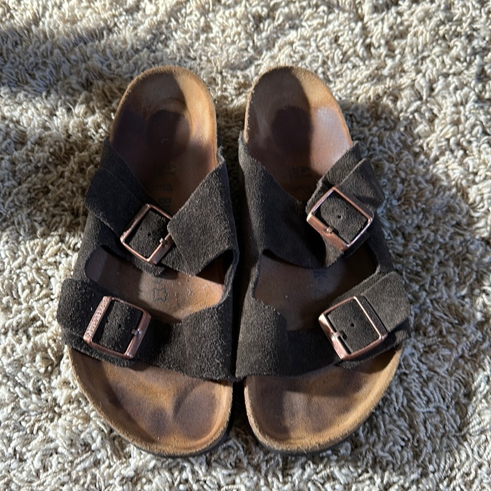 Brown suede Birkenstock Arizonas size 41